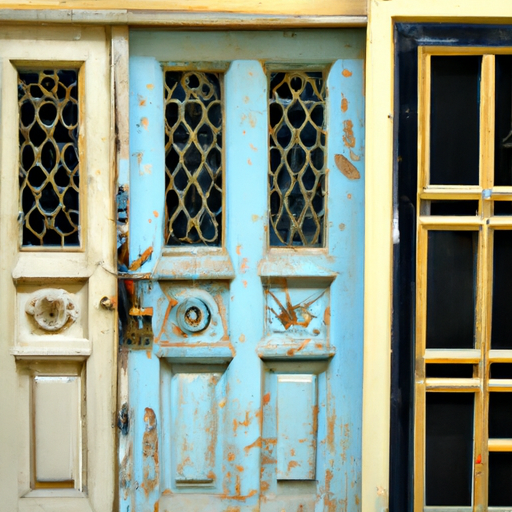 תמונה המציגה סוגים שונים של דלתות מחומרים שונים.